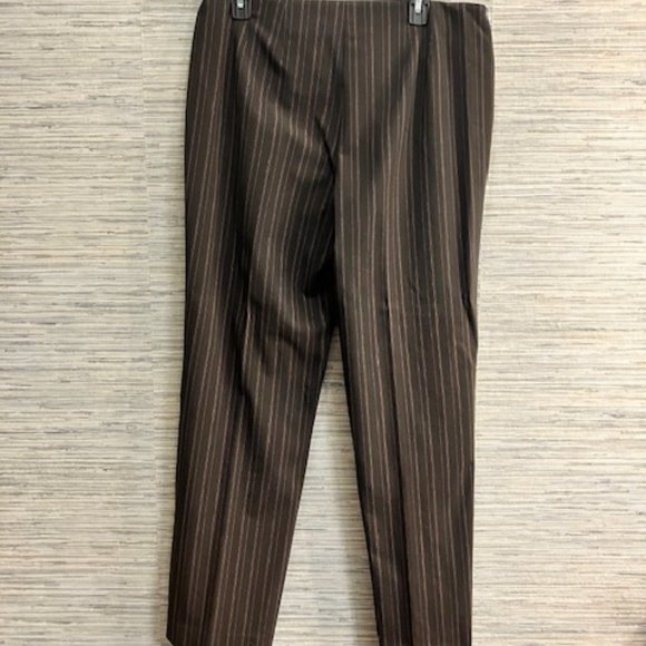 EMMA JAMES - Size XL 14/18  - Two Piece Pin Stripe Brown Career Pant Suit - EUC! - Picture 5 of 13